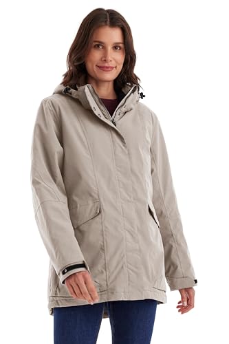 killtec Damen Funktionjacke/Outdoorjacke wasserdicht mit abzippbarer Kapuze Damen Jacke, hellsand, 42, 43285-000 im Sale